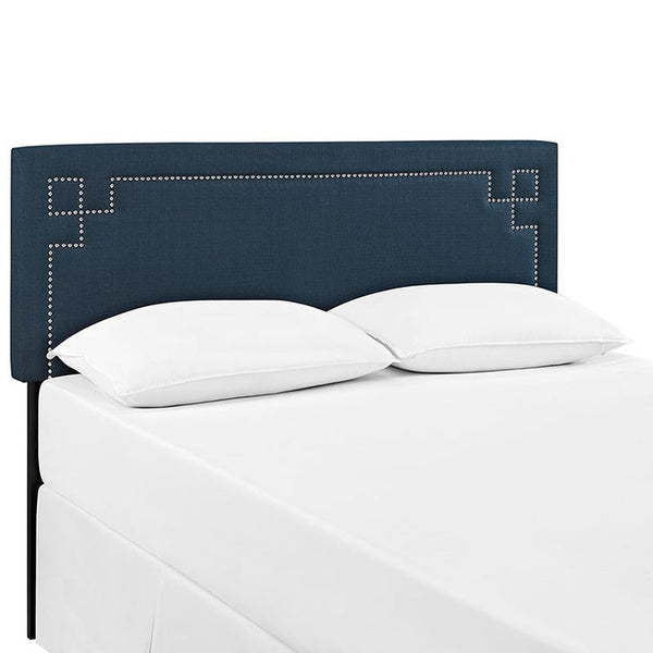 Josie Queen Fabric Headboard in Azure