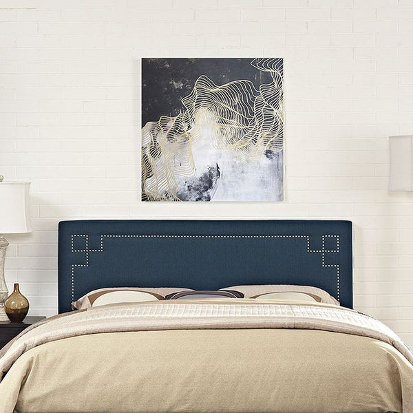 Josie Queen Fabric Headboard in Azure