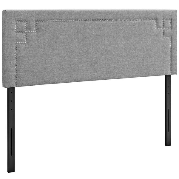 Josie Queen Fabric Headboard in Light Gray