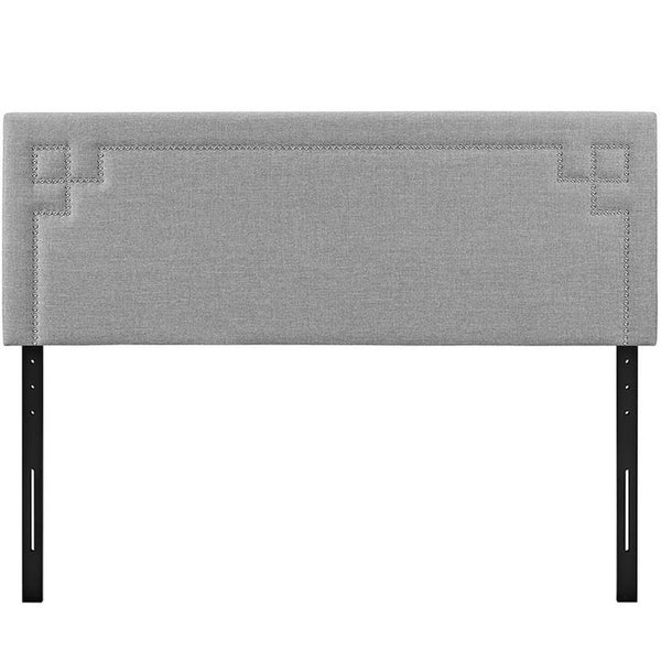 Josie Queen Fabric Headboard in Light Gray