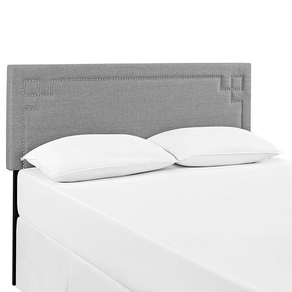 Josie Queen Fabric Headboard in Light Gray