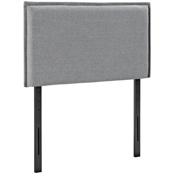 Camille Twin Fabric Headboard in Light Gray