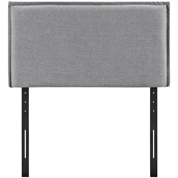 Camille Twin Fabric Headboard in Light Gray