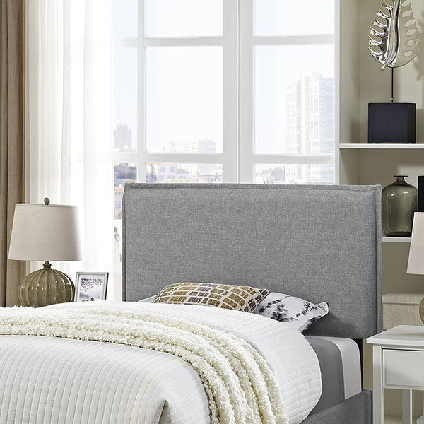 Camille Twin Fabric Headboard in Light Gray