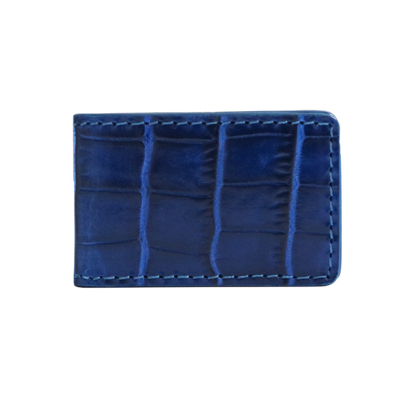 Blue Croc Embossed Money Clip