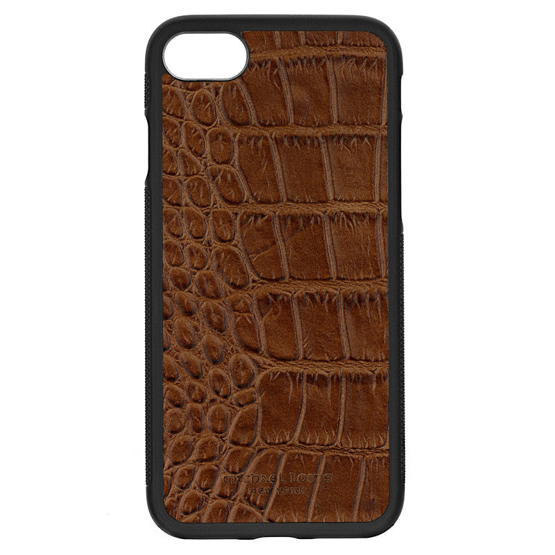 Brown Croc Embossed iPhone 7 Case