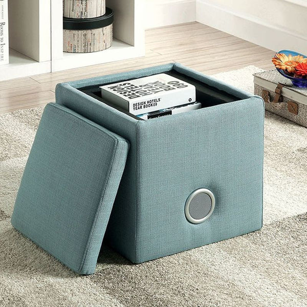 Rythmo Blue Fabric Speaker Ottoman
