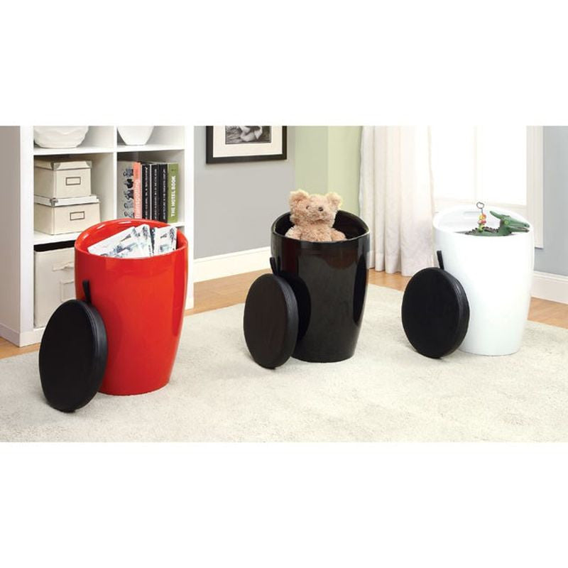 Rolla White Storage Stool