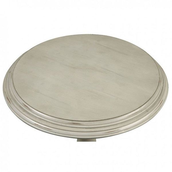 Saira Round Accent Table, Antique White