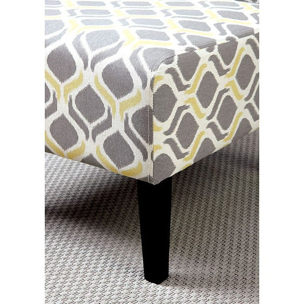 Prue Yellow/Gray Ogee Pattern Accent Chair