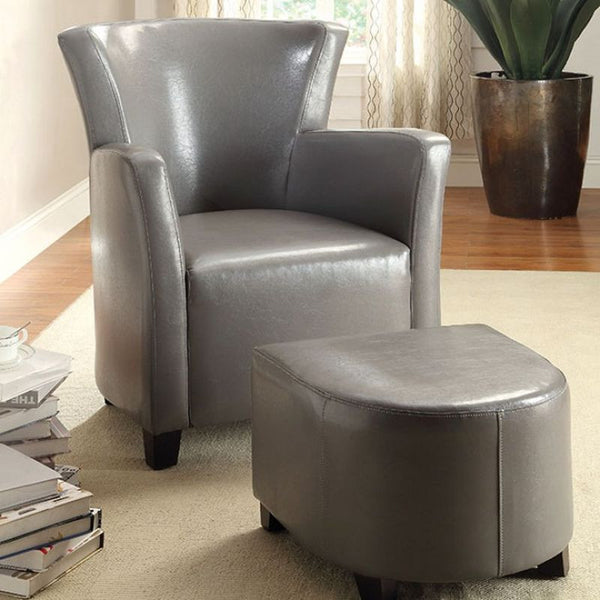 Half Moon Bay Mahogany Red Accent Chair w/ Ottoman