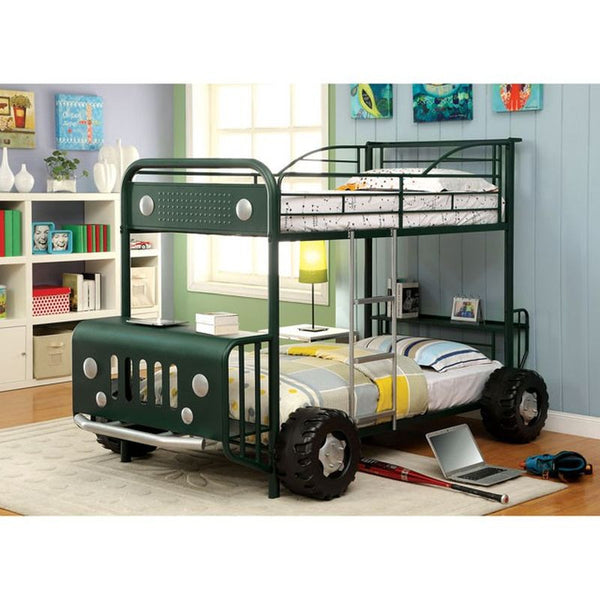 Explorer Dark Green Twin/Twin Bunk Bed