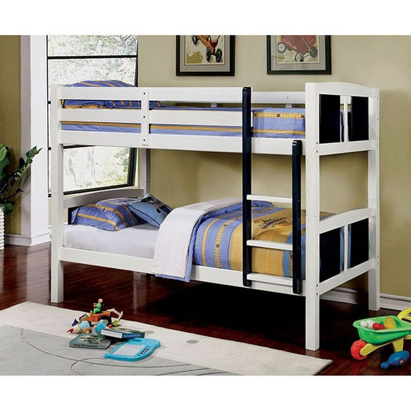 Corral Blue/White Twin/Twin Bunk Bed