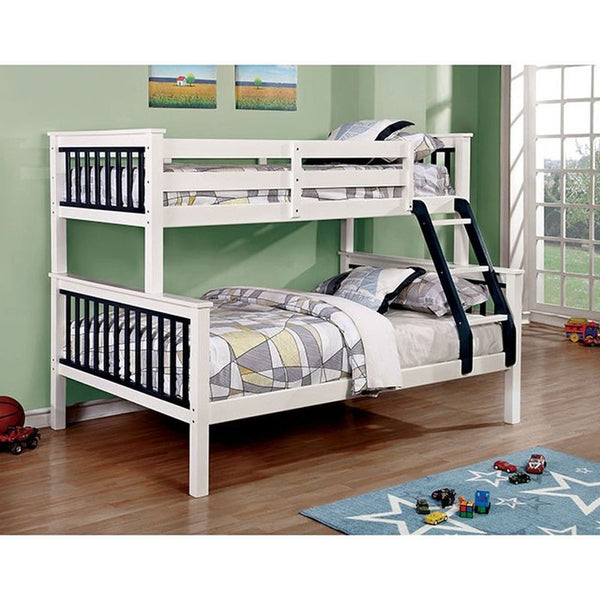 Corrin Blue/White Twin/Full Bunk Bed Bunk Bed