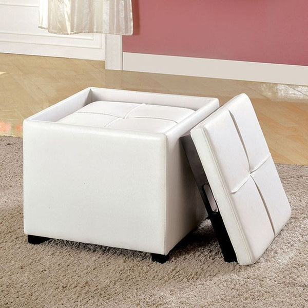 Adel White Nested Ottoman by Furniture and Things