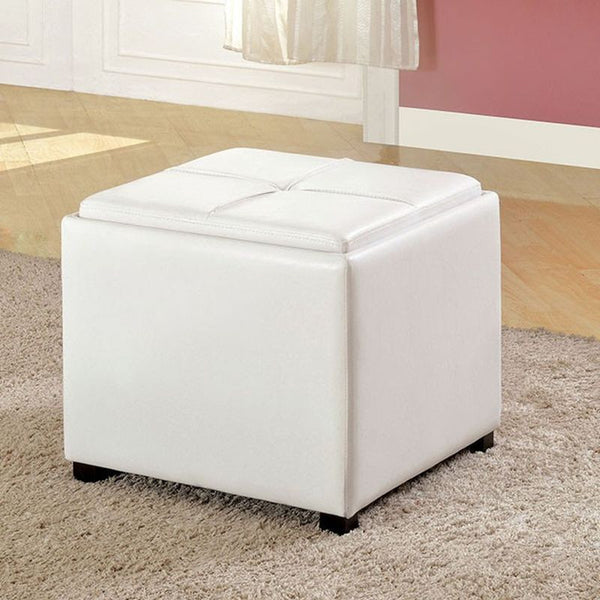 Adel White Nested Ottoman by Furniture and Things