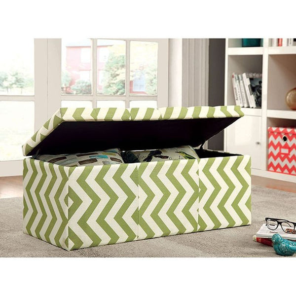 Zahra I Green Storage Ottoman