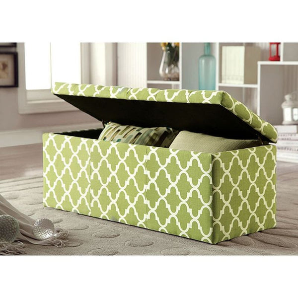 Zaira I Green Storage Ottoman