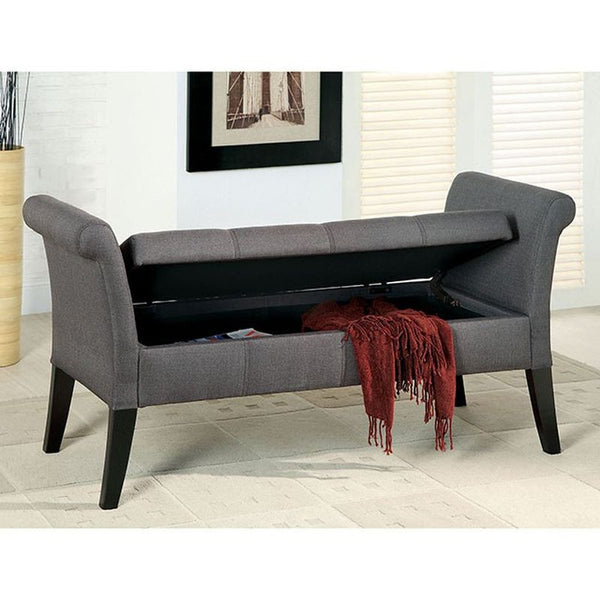 DOHENY Gray Storage Bench