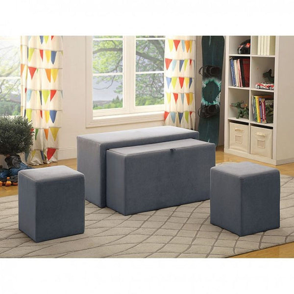 Ellie Storage Bench, Gray Flannelette