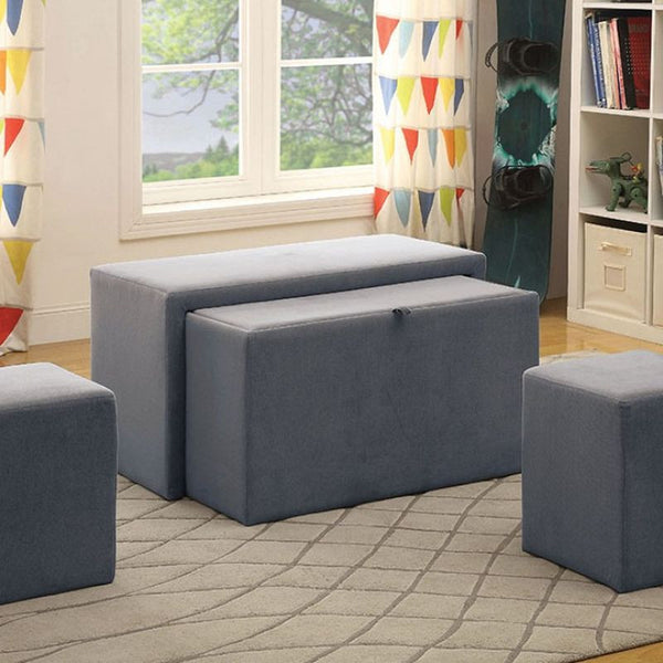 Ellie Storage Bench, Gray Flannelette