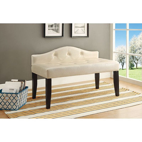 Calpas III Pearl White Small Bench