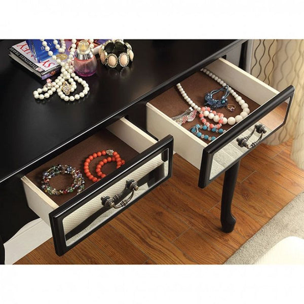 Adriana VANITY W/ STOOL, BLACK
