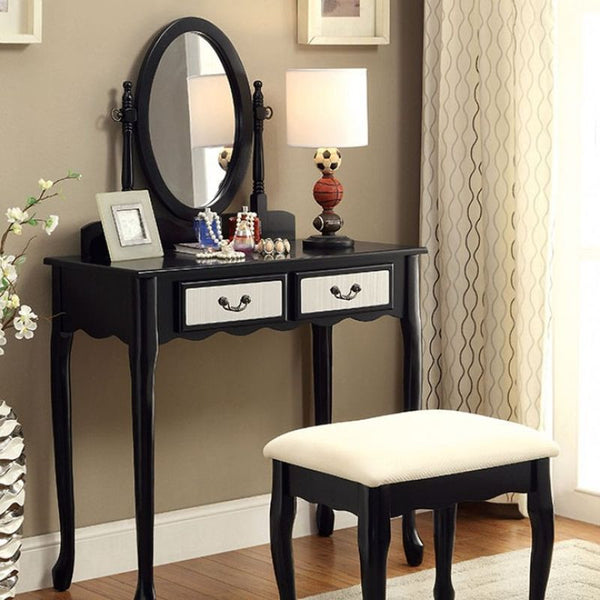 Adriana VANITY W/ STOOL, BLACK
