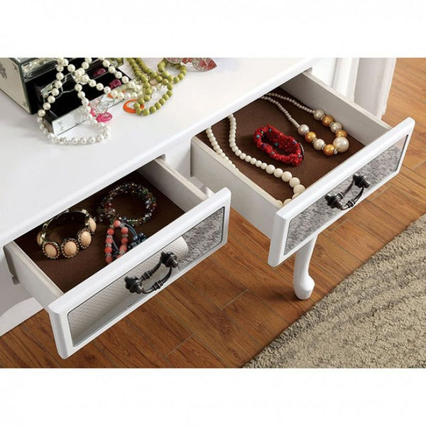 Adriana VANITY W/ STOOL, WHITE