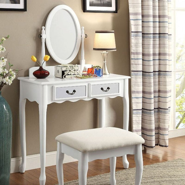 Adriana VANITY W/ STOOL, WHITE