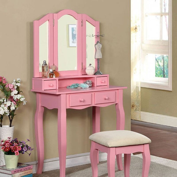 Janelle VANITY W/ STOOL, Pink