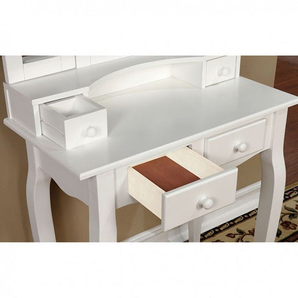 Janelle VANITY W/ STOOL, WHITE