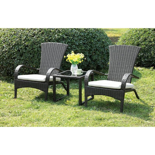 Faro Ivory Cushions/Espresso Frame Patio Chair