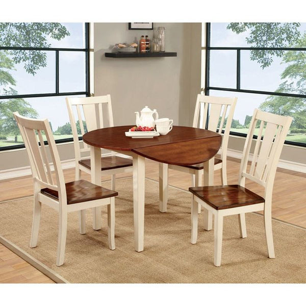 Dover Vintage White/Cherry Round Table Dining Table