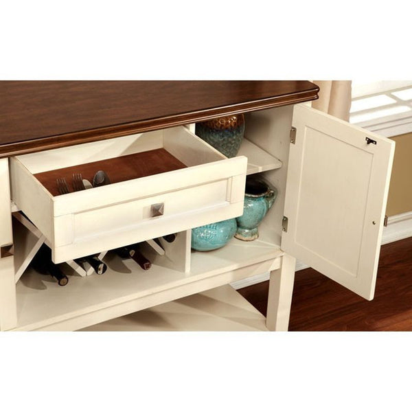 Dover Vintage White/Cherry Round Table Dining Table