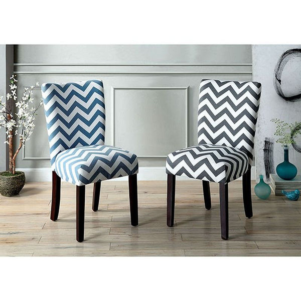 Capri III Gray Chevron Pattern Side Chair