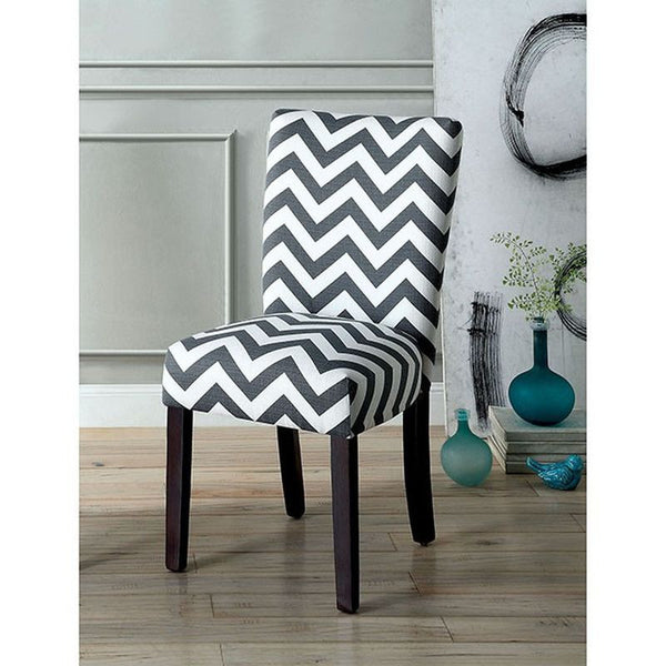 Capri III Gray Chevron Pattern Side Chair