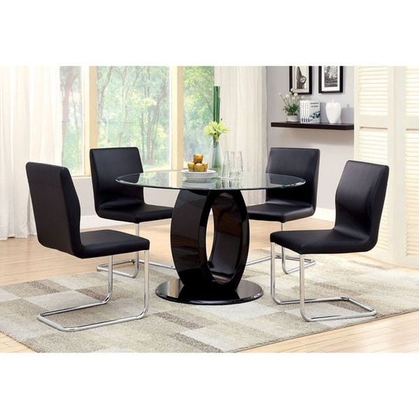 Lodia I Black Round Table Dining Table