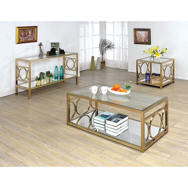 Rylee Champagne Sofa Table