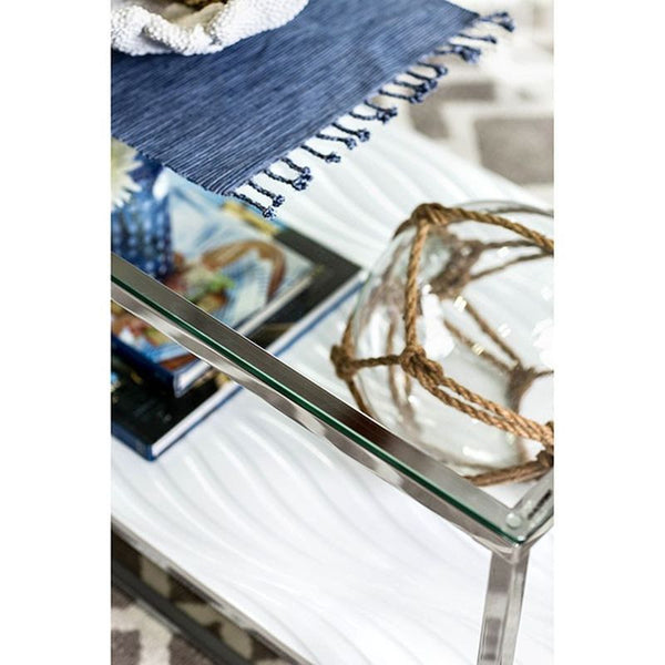 Vendi White/Chrome Coffee Table