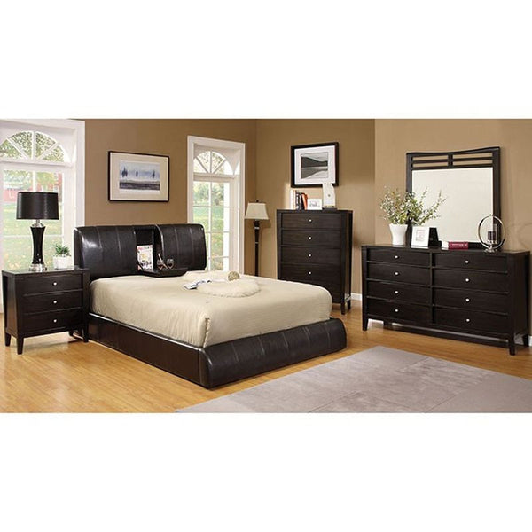 Webster Espresso Leatherette E.King Bed