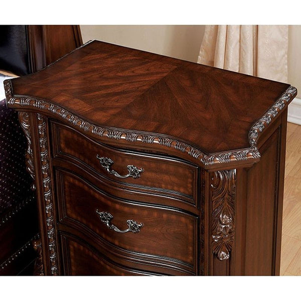 Monte Vista I Dark Brown Leatherette/Brown Cherry E.King Bed