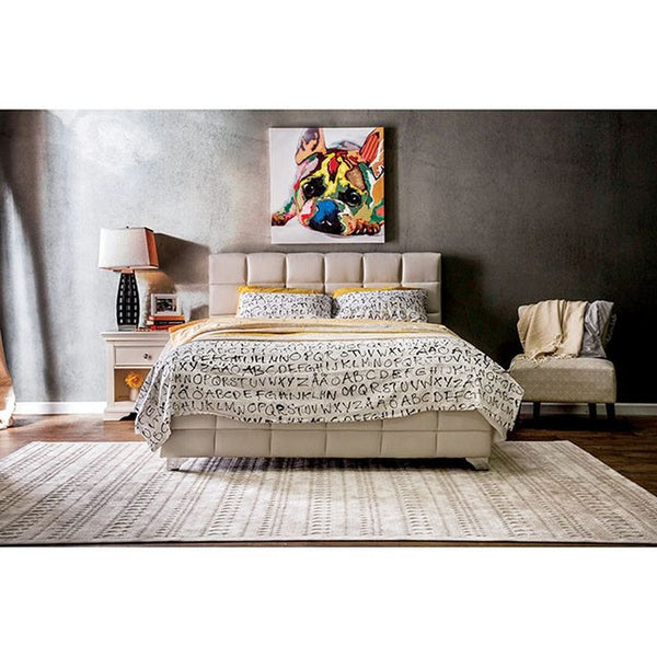 Rabia White Queen Bed