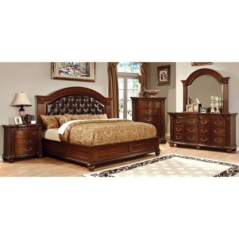 Grandom Leatherette Headboard Queen Bed