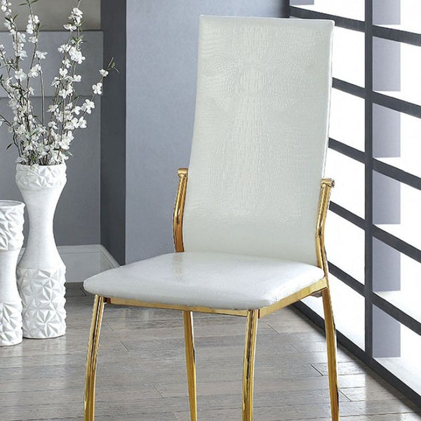 Batesland I Side Chair, White Crocodile (2/CTN)